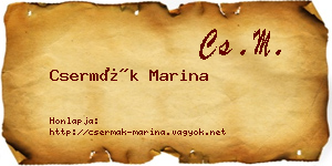 Csermák Marina névjegykártya